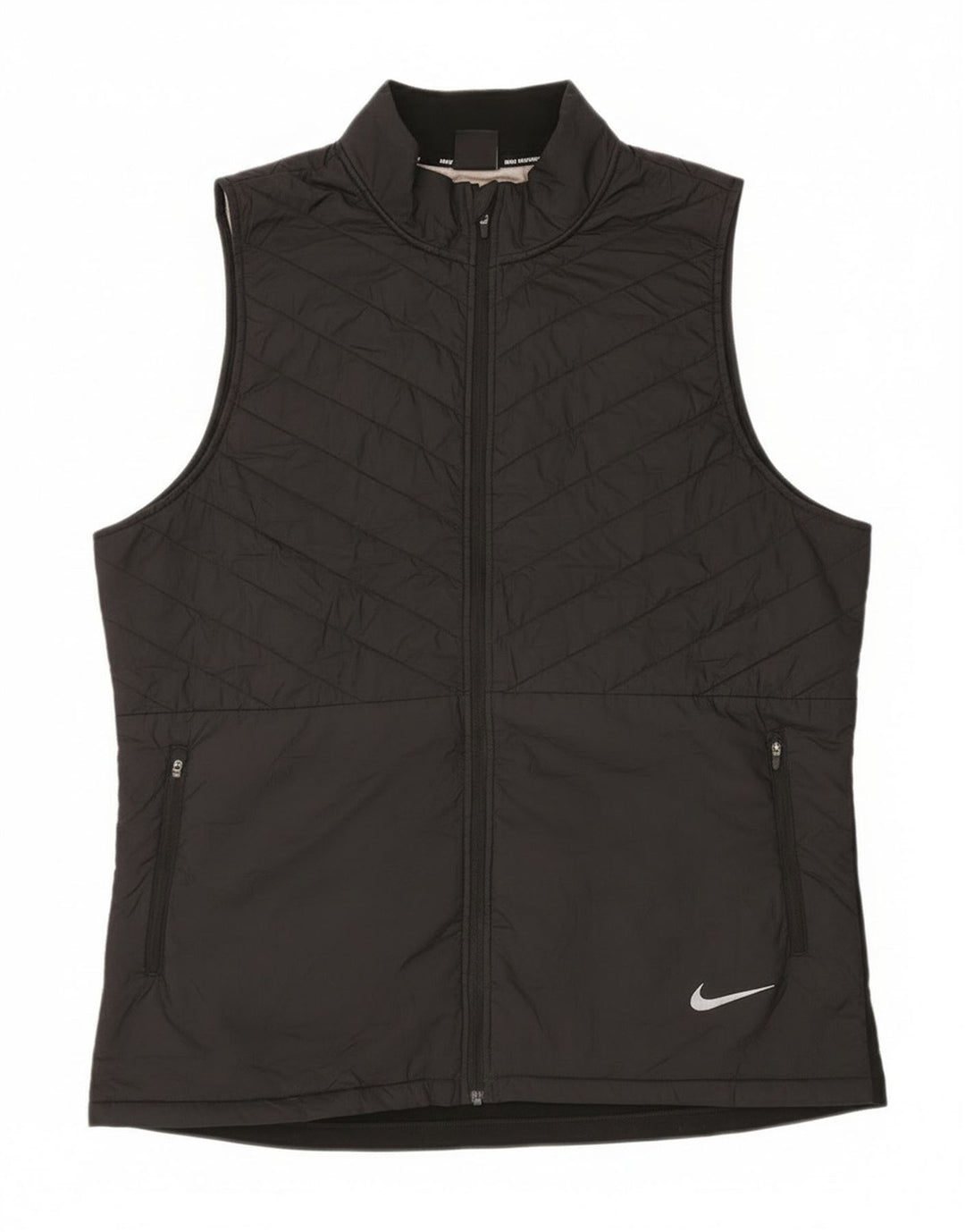 Nike Mens Running Gilet UK 42 XL Black Colourblock Polyester
