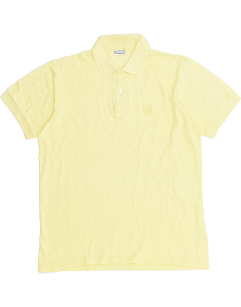 SERGIO TACCHINI Mens Polo Shirt Large Yellow Cotton | Vintage Sergio Tacchini | Thrift | Second-Hand Sergio Tacchini | Used Clothing | Messina Hembry 
