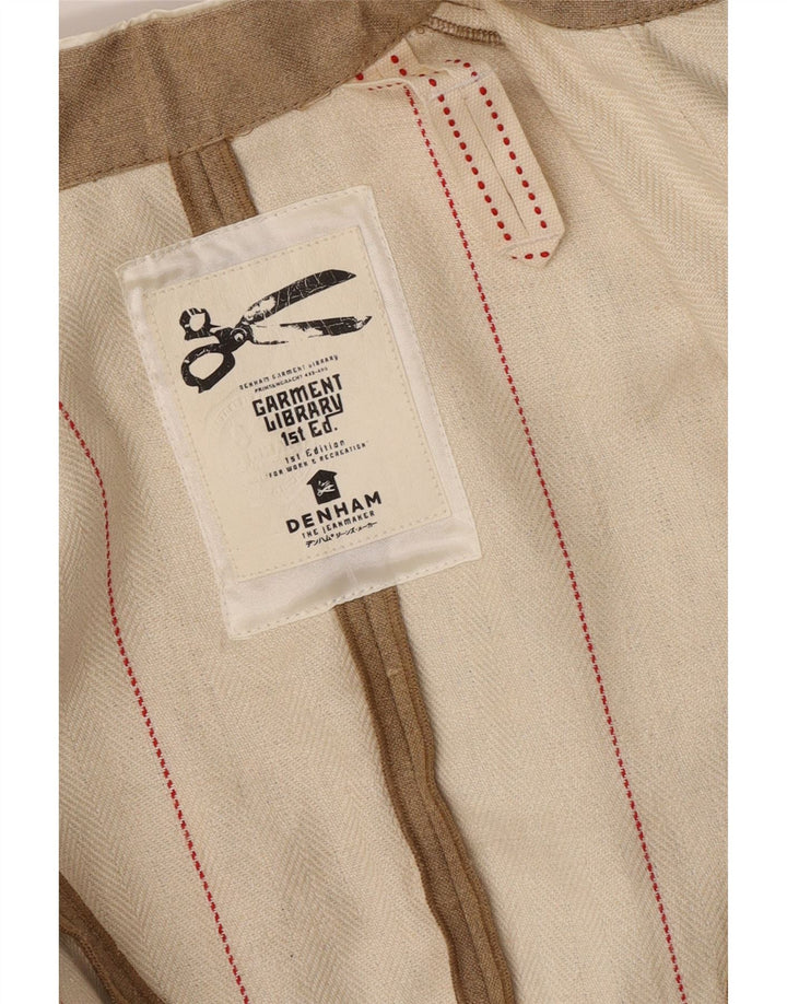 Denham Womens Trachten Blazer Jacket UK 14 Medium Beige Colourblock