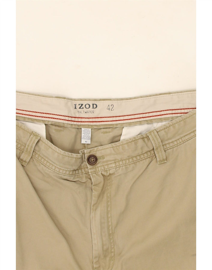 IZOD Mens Salt Water Chino Shorts W42 2XL Beige Cotton Vintage Izod and Second-Hand Izod from Messina Hembry 