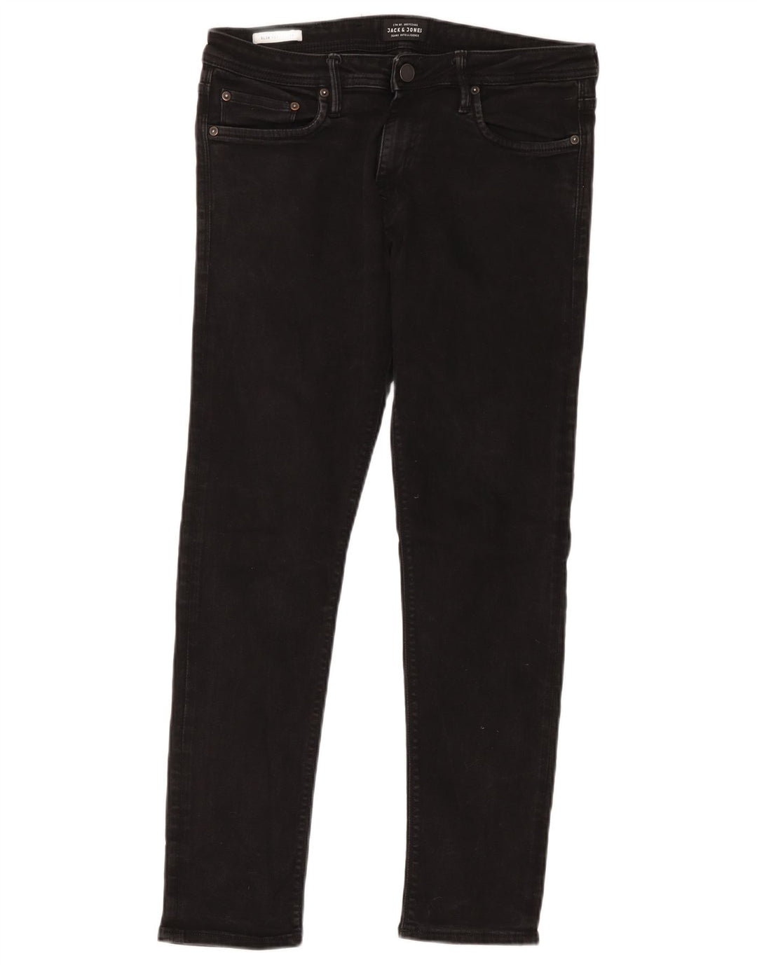 Jack & Jones Mens GLENN Slim Jeans W32 L30 Black Cotton
