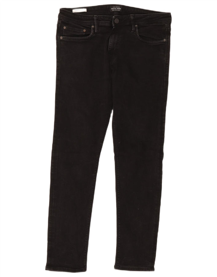 Jack & Jones Mens GLENN Slim Jeans W32 L30 Black Cotton