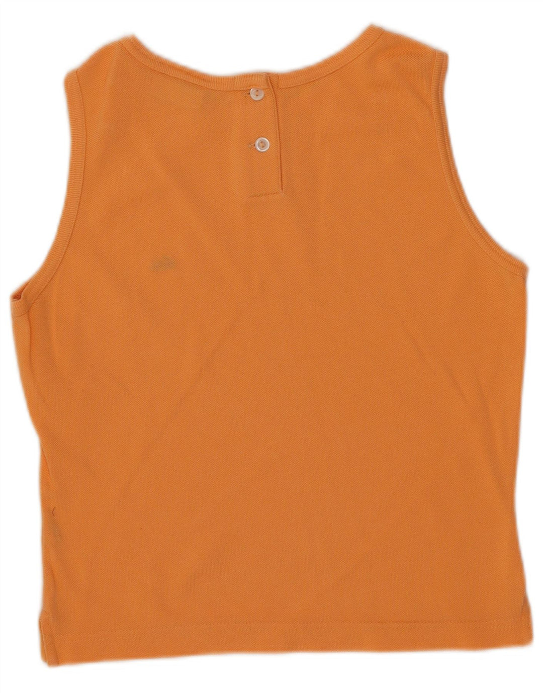 Lacoste Womens Crop Vest Top Size 36 Small Orange Cotton