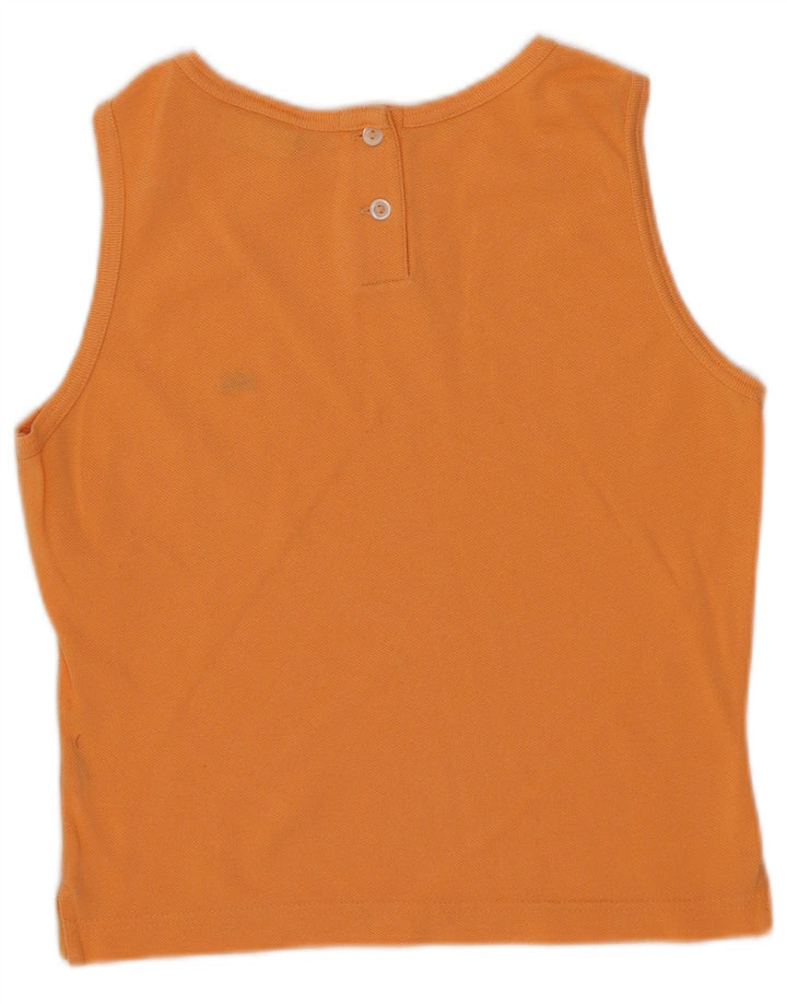 Lacoste Womens Crop Vest Top Size 36 Small Orange Cotton