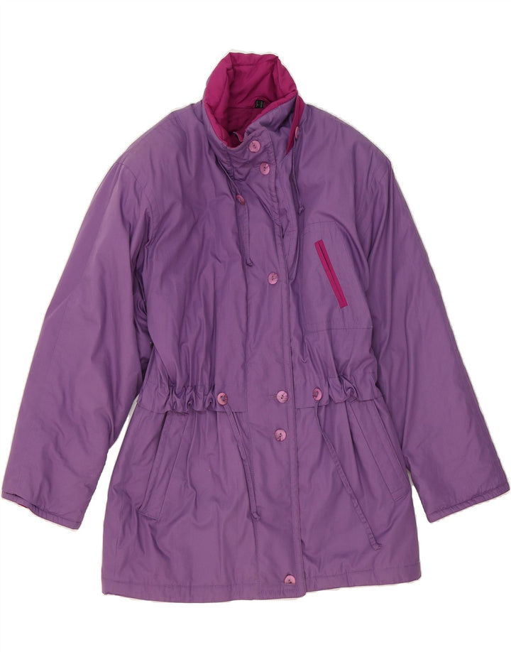 VINTAGE Womens Oversized Windbreaker Jacket UK 10 Small  Purple Cotton Vintage Vintage and Second-Hand Vintage from Messina Hembry 