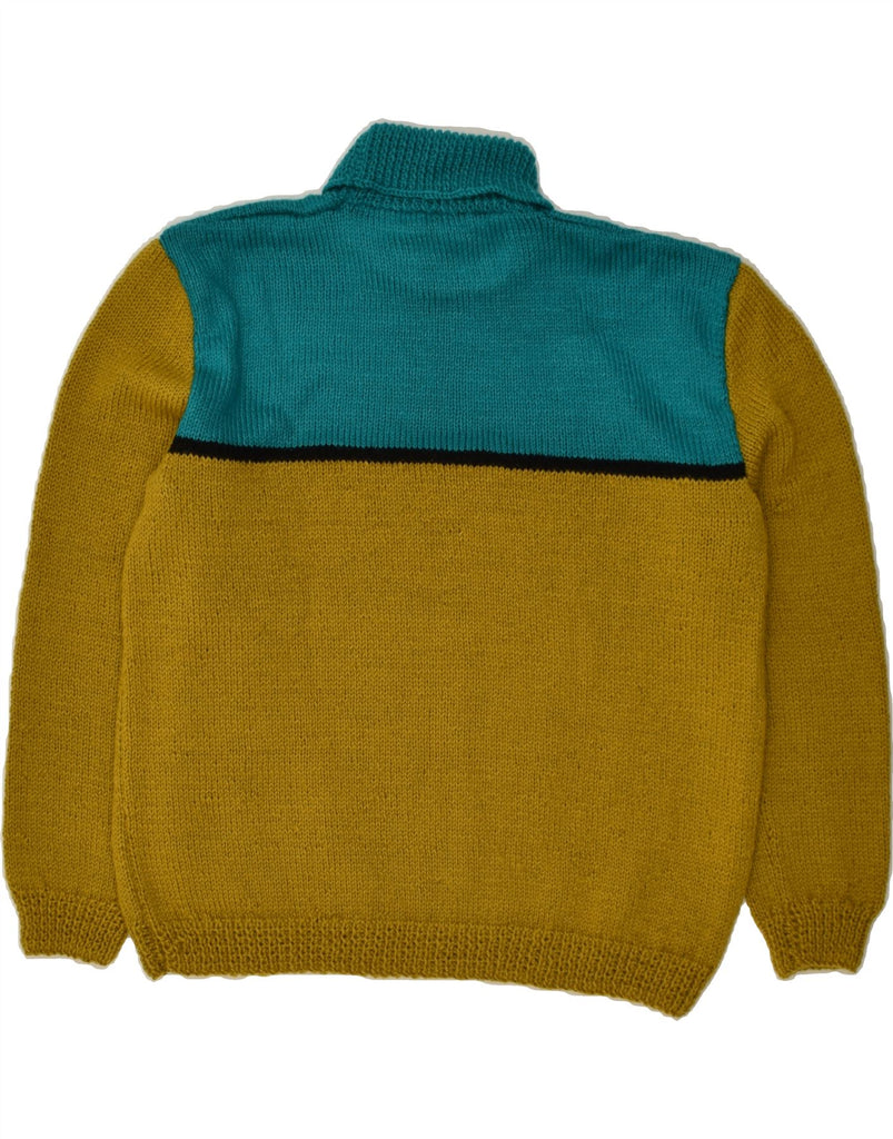 VINTAGE Womens Roll Neck Jumper Sweater UK 18 XL Yellow Colourblock | Vintage Vintage | Thrift | Second-Hand Vintage | Used Clothing | Messina Hembry 