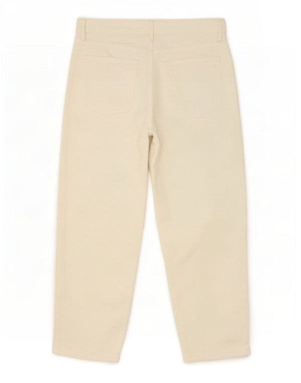 Zara Womens Loose Fit High Waist Jeans EU 42 Large W32 L28 Off White Cotton