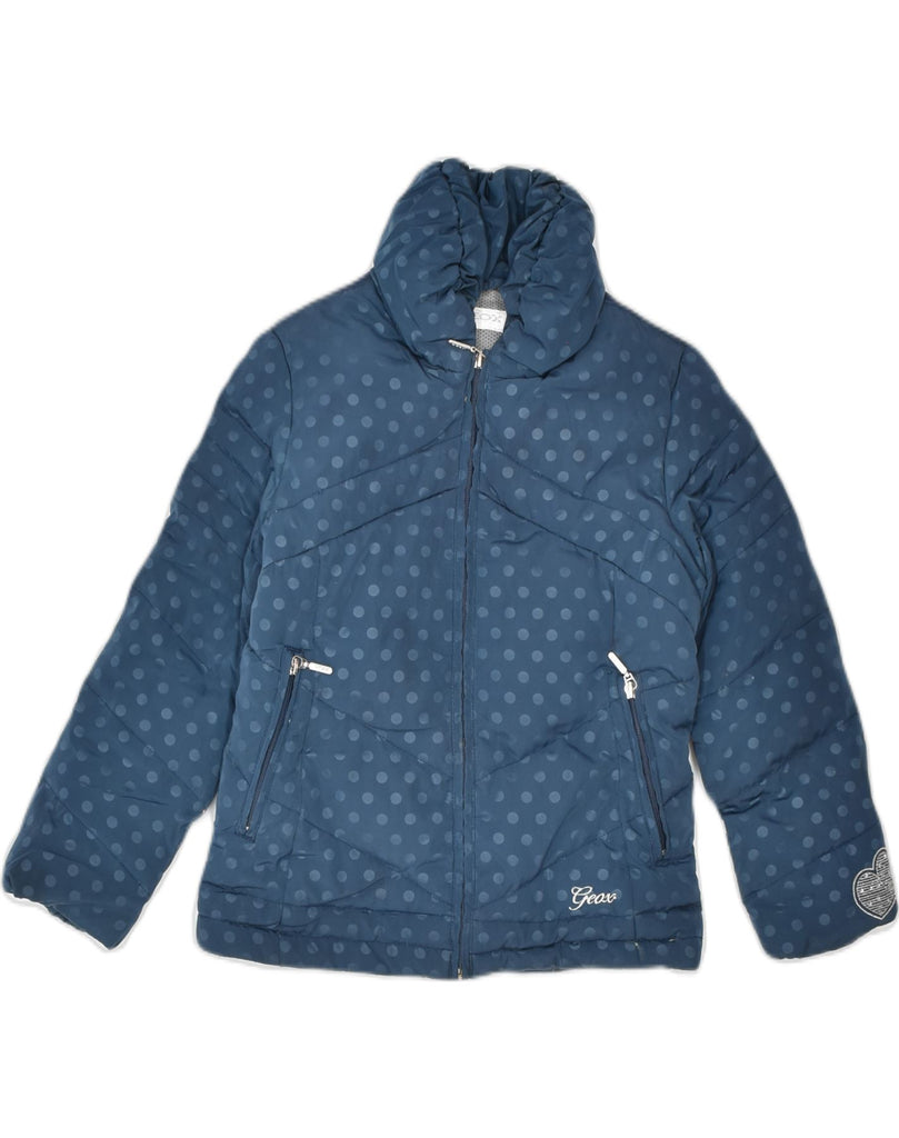 GEOX Girls Padded Jacket 5-6 Years Navy Blue Spotted Polyester | Vintage | Thrift | Second-Hand | Used Clothing | Messina Hembry 