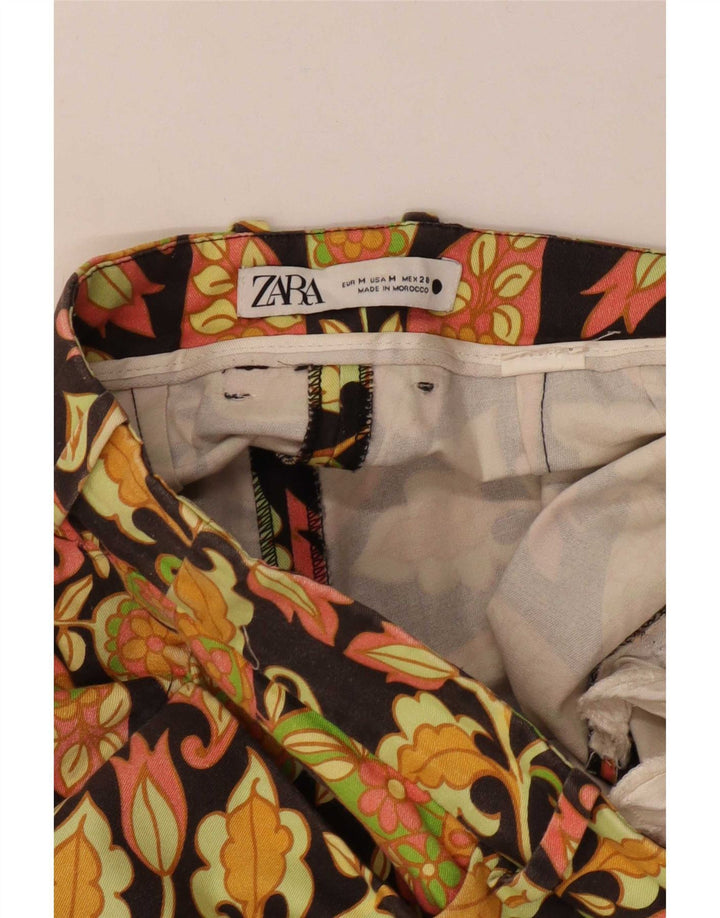 Zara Womens Flare Casual Trousers Medium W28 L33 Multicoloured Paisley