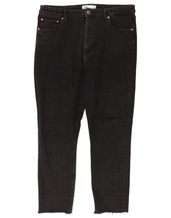 Zara Womens Crop Skinny Jeans EU 44 XL W34 L26 Black