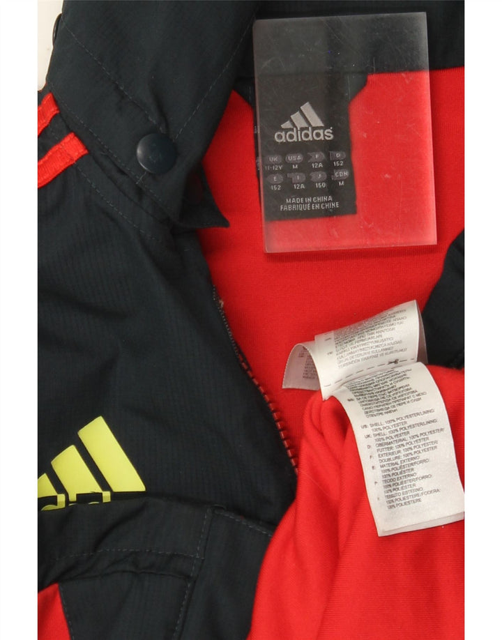 ADIDAS Boys Munster Rugby Hooded Tracksuit Top Jacket 11-12 Years Black