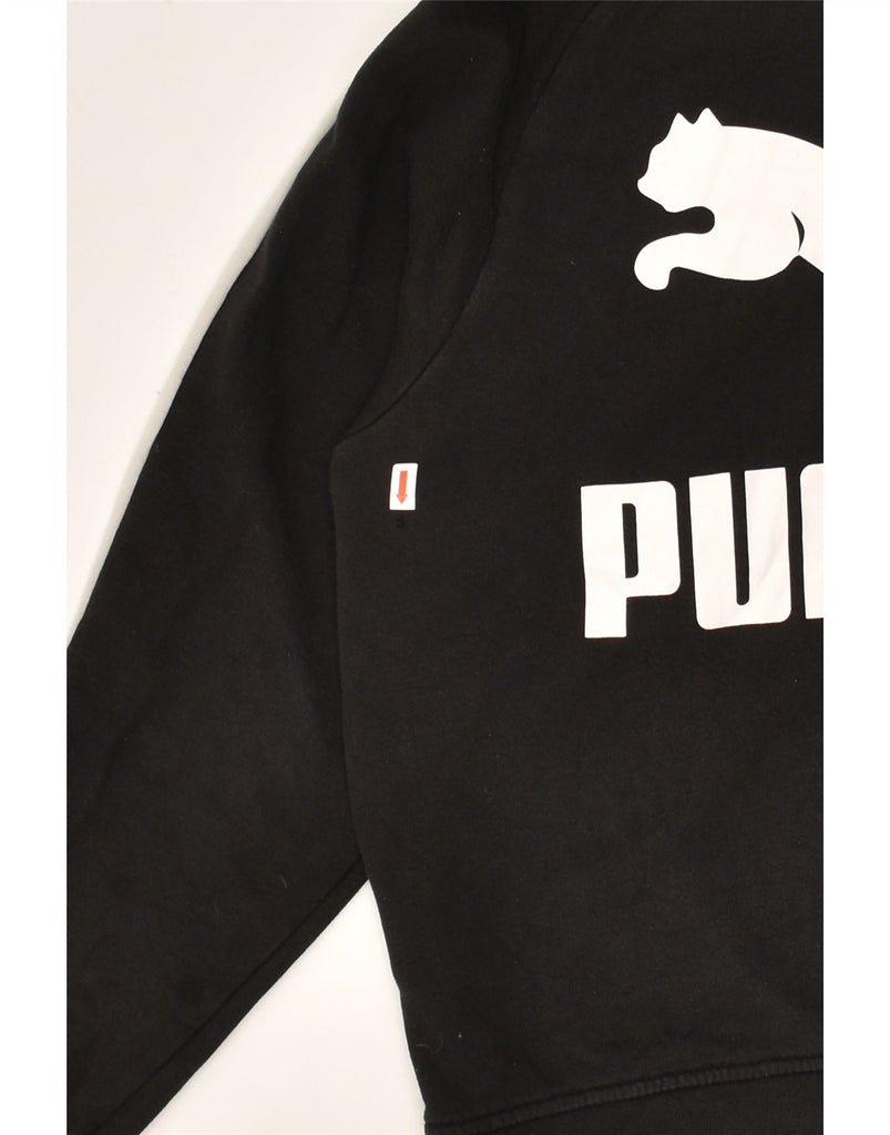 PUMA Womens Graphic Tracksuit Top Jacket UK 10 Small Black Colourblock | Vintage Puma | Thrift | Second-Hand Puma | Used Clothing | Messina Hembry 