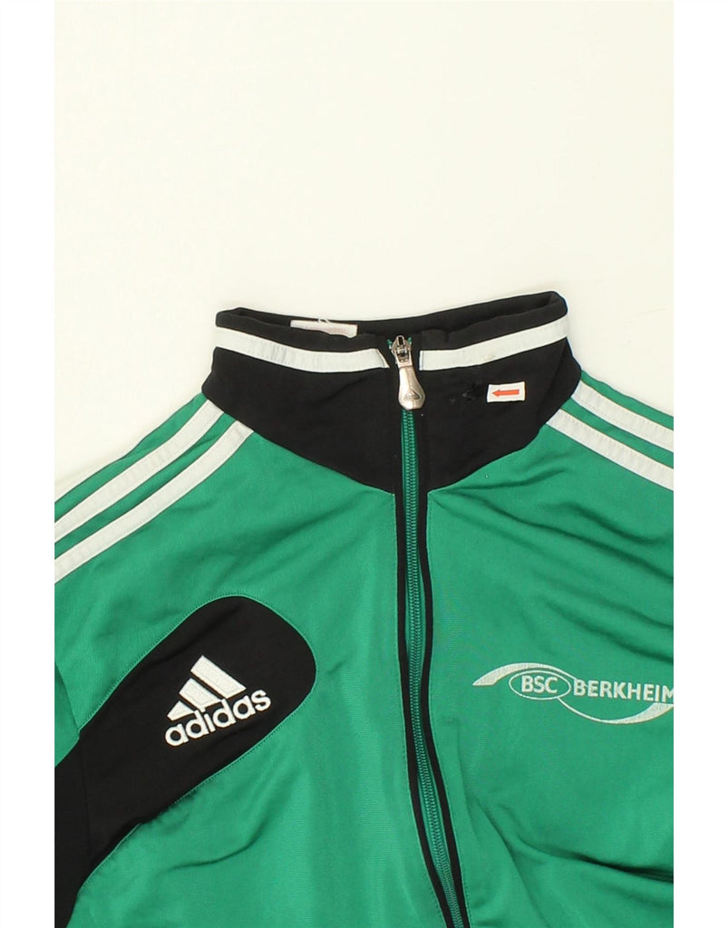 ADIDAS Boys BSC Berkheim Graphic Tracksuit Top Jacket 15-16 Years Green Vintage Adidas and Second-Hand Adidas from Messina Hembry 