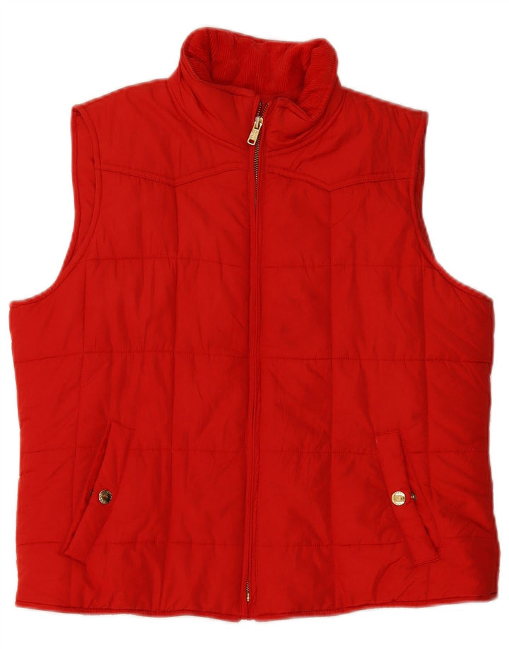 Chaps Womens Padded Gilet UK 16 Large Red Polyester