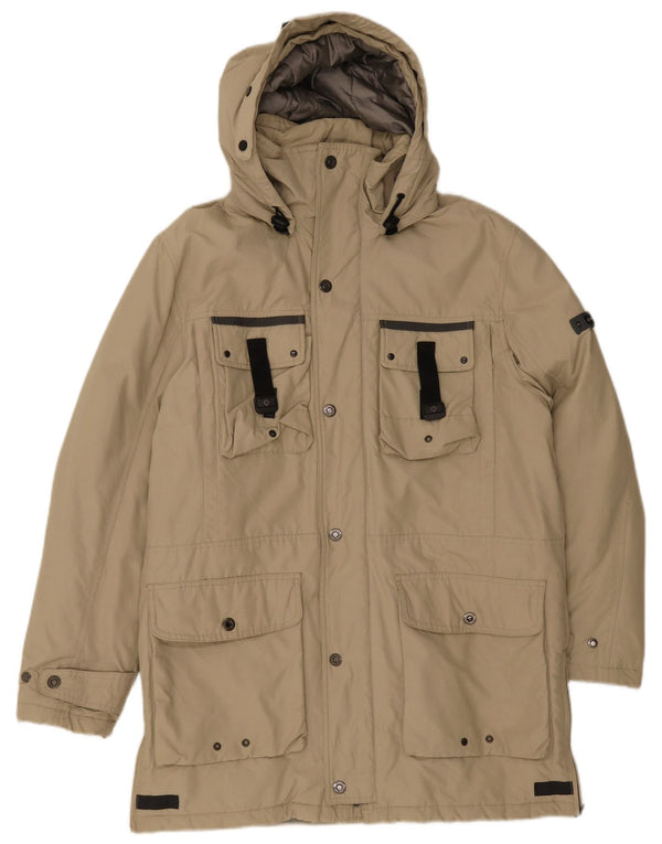 Canadiens Mens Hooded Padded Coat IT 48 Medium Beige Cotton