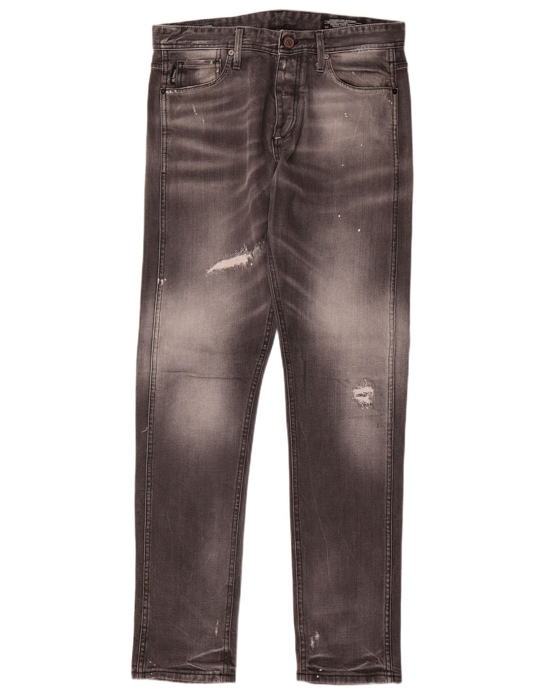 Jack & Jones Mens Distressed Slim Jeans W32 L33 Grey