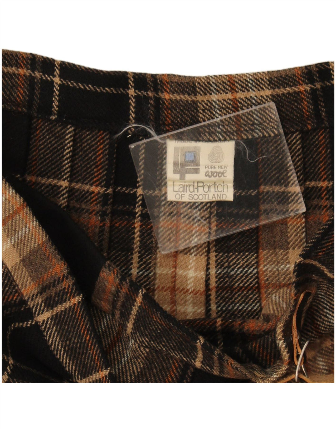 Vintage Womens Wrap Skirt W32 Large Brown Check Wool