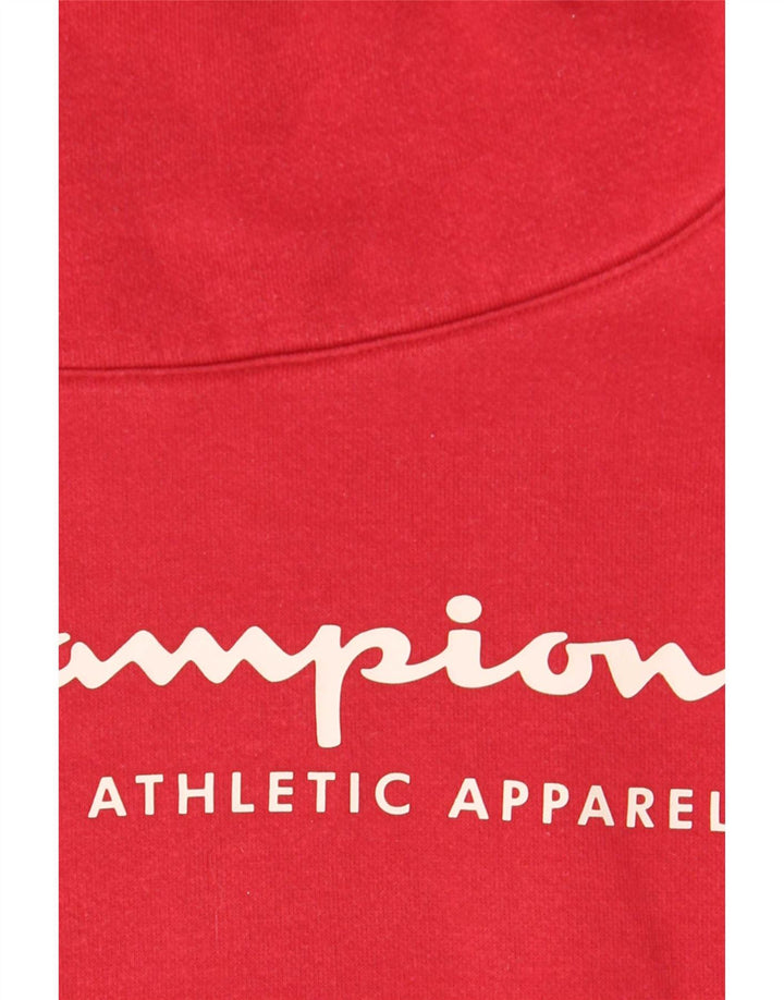 Champion Womens Crop Graphic Sweatshirt Jumper UK 14 Medium Red