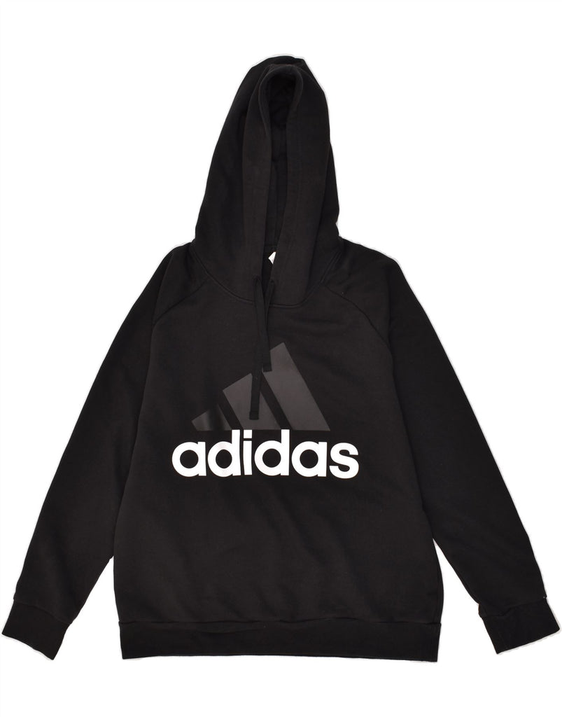 ADIDAS Womens Graphic Hoodie Jumper UK 20/22 XL Black Cotton | Vintage Adidas | Thrift | Second-Hand Adidas | Used Clothing | Messina Hembry 