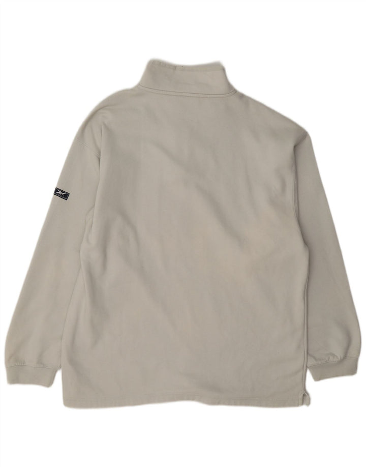 Reebok Mens Zip Neck Sweatshirt Jumper XL Grey Polyester
