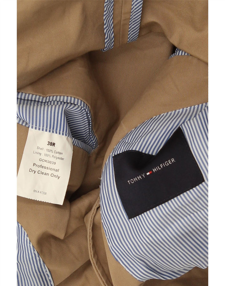 Tommy Hilfiger Mens 2 Button Blazer Jacket UK 38 Medium Beige Cotton