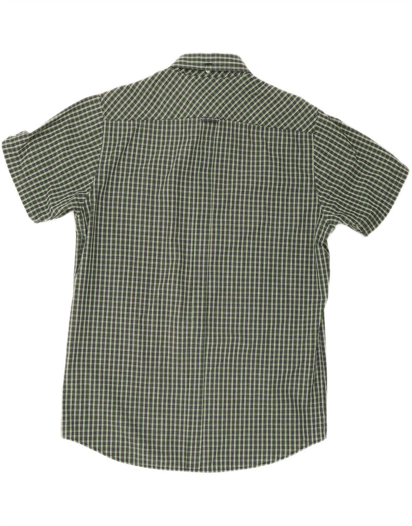 BEN SHERMAN Mens Short Sleeve Shirt Large Green Check Cotton Vintage Ben Sherman and Second-Hand Ben Sherman from Messina Hembry 