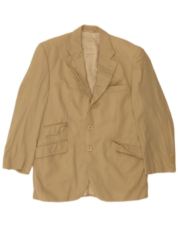AQUASCUTUM Mens 3 Button Blazer Jacket UK 38 Medium Beige Classic