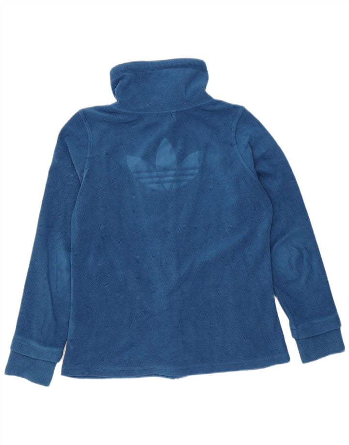 Adidas Womens Graphic Fleece Jacket EU 42 Medium Blue Polyester