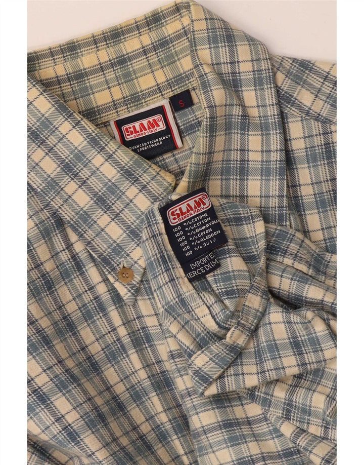 Slam Mens Shirt Small Blue Check Cotton