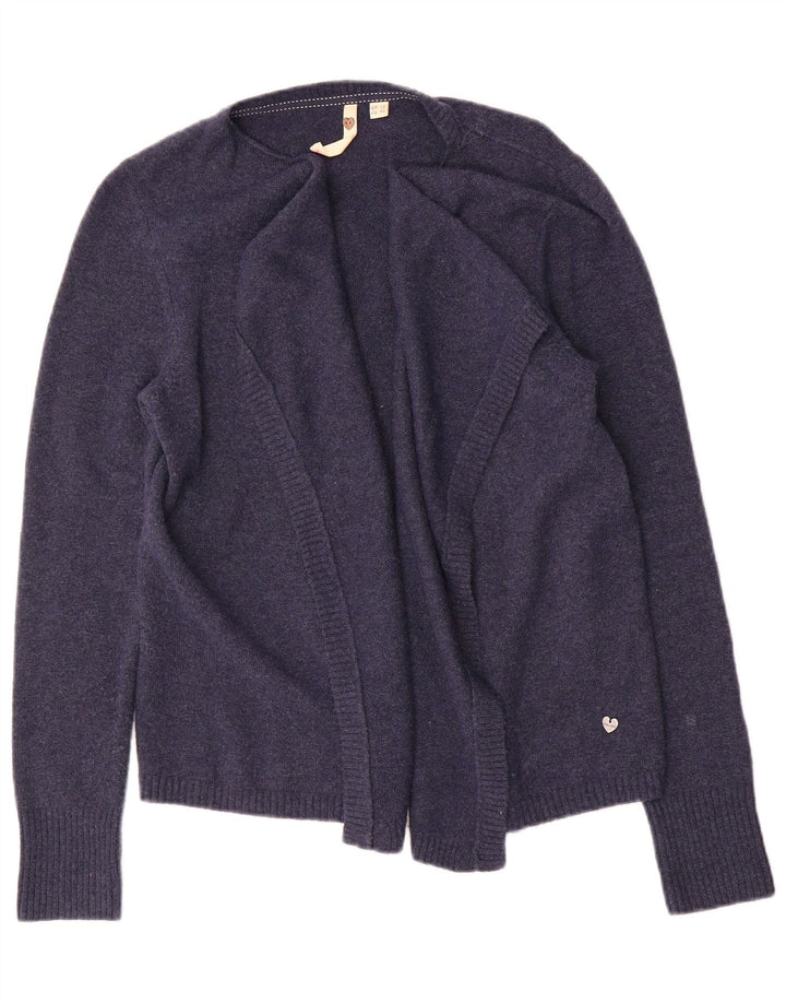 White Stuff Womens Open Cardigan Sweater UK 12 Medium Navy Blue Nylon