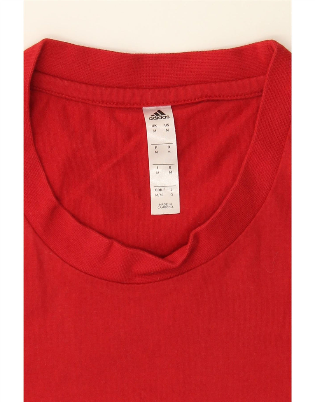 ADIDAS Mens T-Shirt Top Medium Red Cotton Vintage Adidas and Second-Hand Adidas from Messina Hembry 