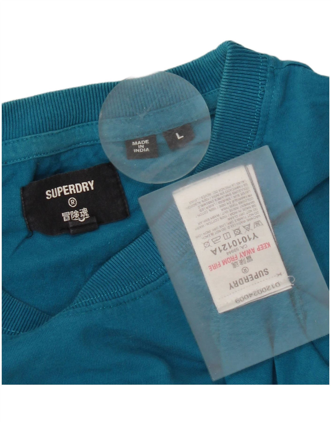 Superdry Womens T-Shirt Top Large Blue Cotton