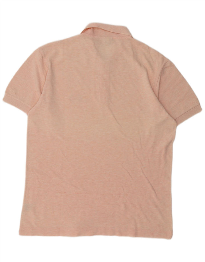 Sisley Mens Polo Shirt Large Pink Flecked Cotton