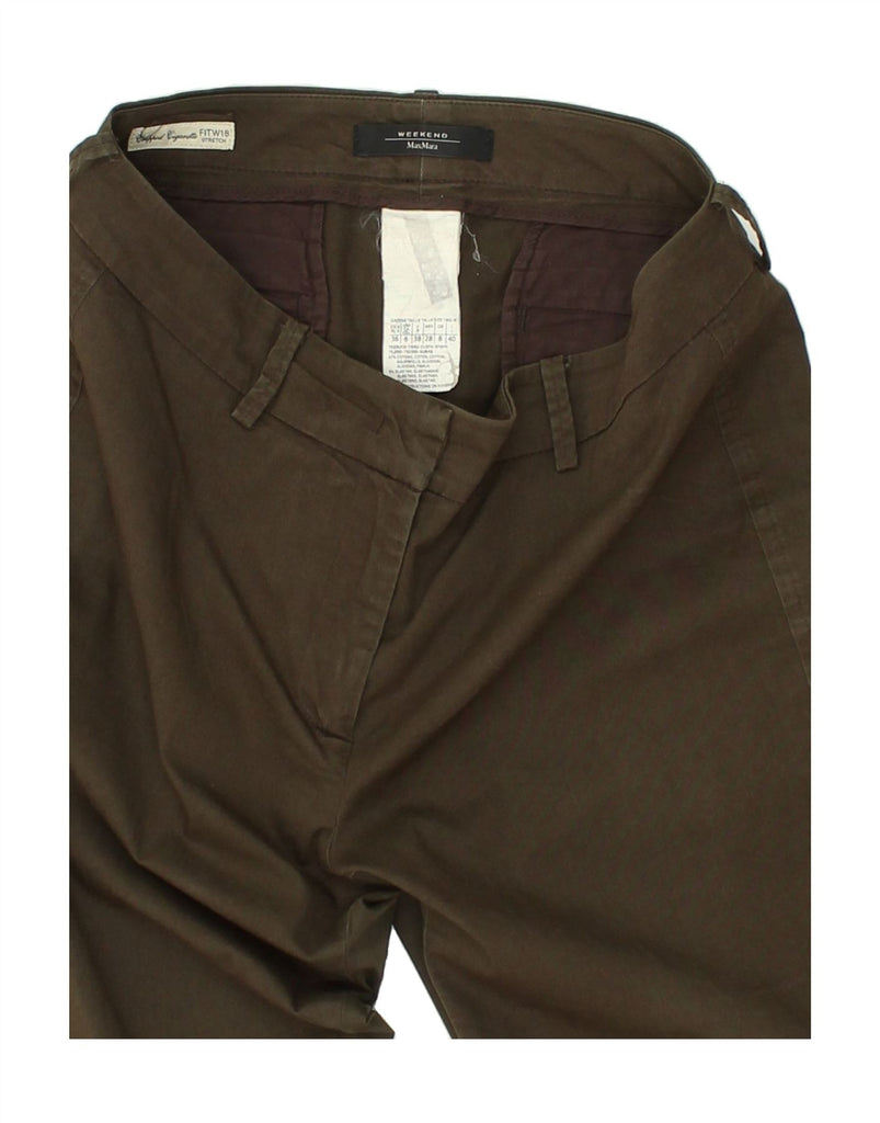 MAX MARA Womens Slim Chino Trousers UK 8 Small W28 L26  Khaki Cotton | Vintage Max Mara | Thrift | Second-Hand Max Mara | Used Clothing | Messina Hembry 