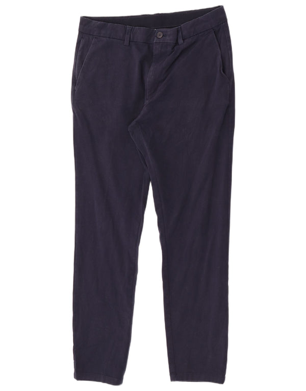 Marks & Spencer Mens Slim Chino Trousers W34 L31 Navy Blue Cotton