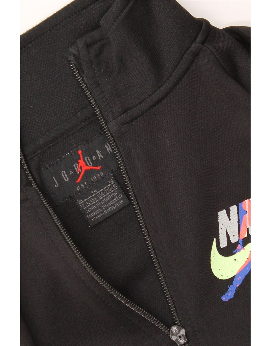 Jordan Boys Graphic Tracksuit Top Jacket 13-14 Years XL Black