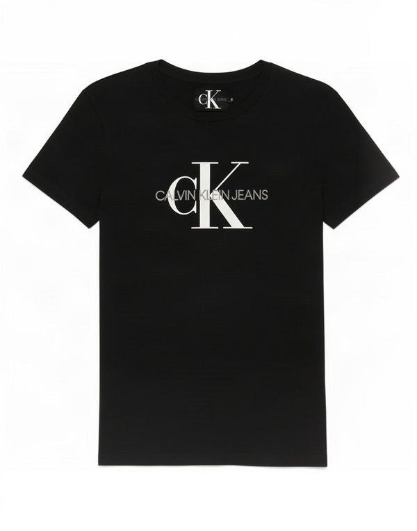 Calvin Klein Jeans Womens Graphic T-Shirt Top UK 10 Small Navy Blue Cotton
