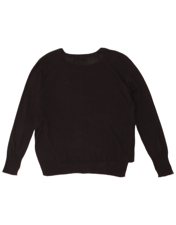 Zara Womens Boat Neck Jumper Sweater UK 10 Small Black Viscose