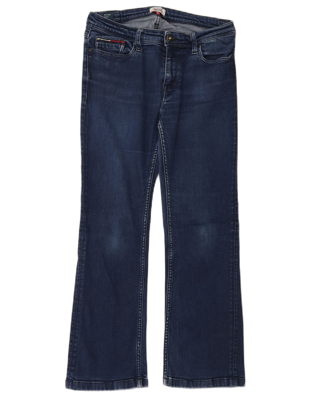 Tommy Hilfiger Womens Mid Rise Bootcut Jeans W32 L26 Blue Cotton