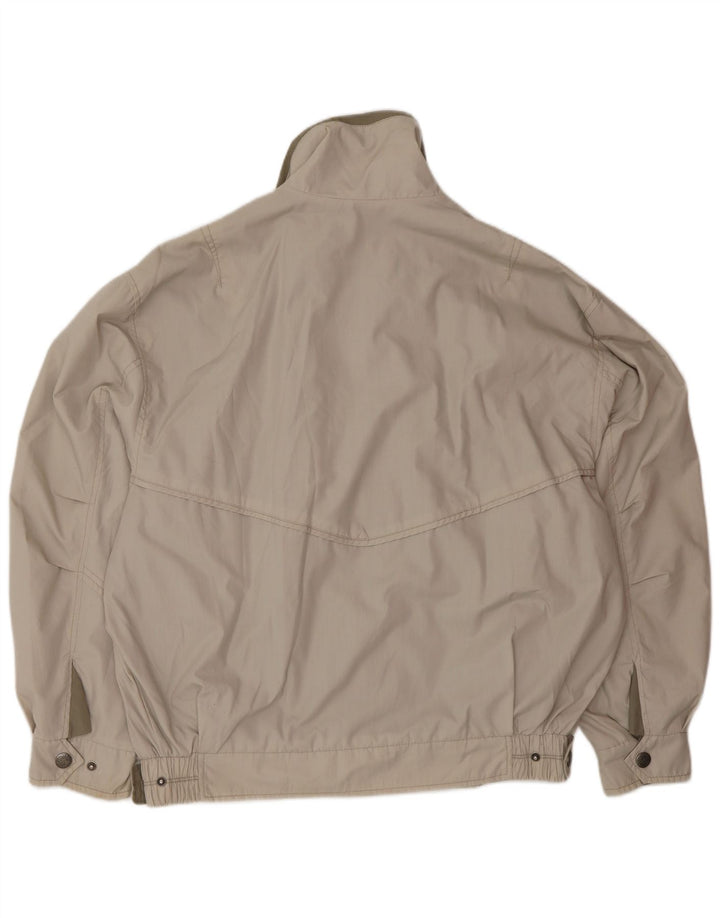 Vintage Mens Bomber Jacket IT 50 Large Beige Polyester