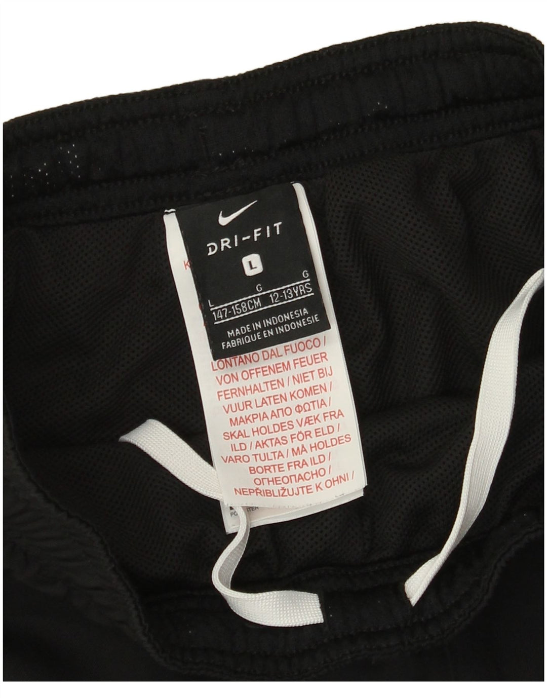 Nike Boys Dri Fit Windbreaker Trousers 12-13 Years Large Black Polyester