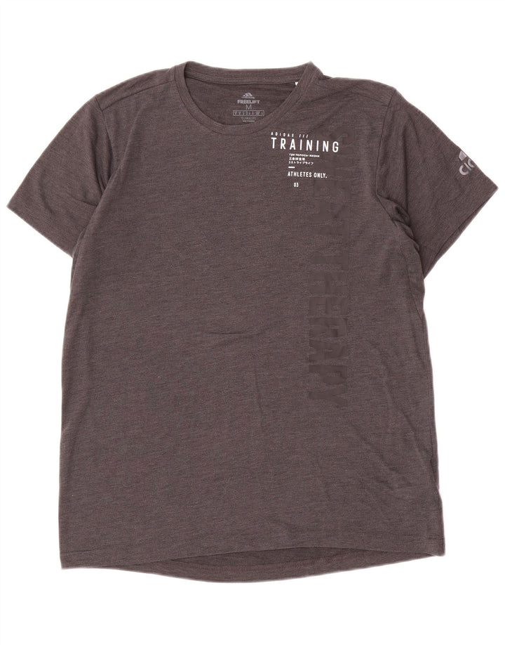 Adidas Mens Climalite Graphic T-Shirt Top Medium Grey Polyester