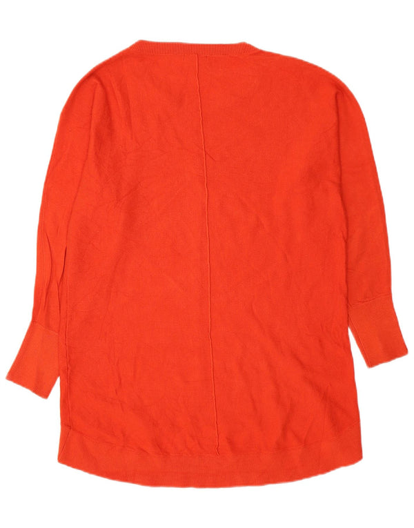 M&Co Womens Boat Neck Jumper Sweater UK 16 Large Orange Viscose