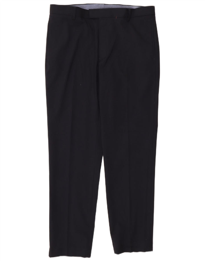 Marks & Spencer Mens Tailored Slim Suit Trousers W36 L31 Navy Blue