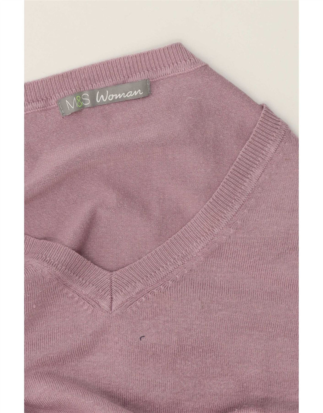 Marks & Spencer Womens V-Neck Jumper Sweater UK 16 Large Purple