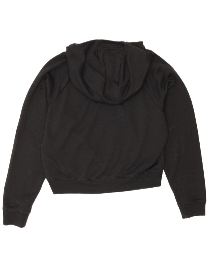 Nike Womens Graphic Oversized Hoodie Jumper UK 6 XS Black Polyester