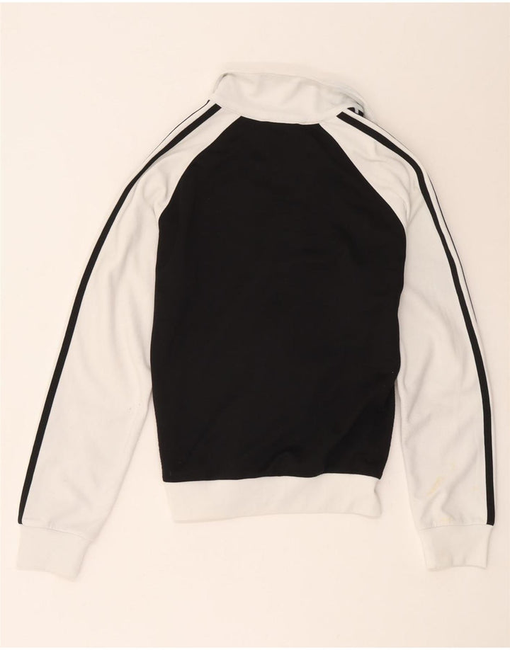 Adidas Boys Tracksuit Top Jacket 11-12 Years Large Black Colourblock