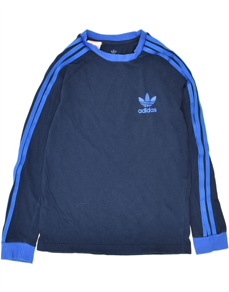 ADIDAS Boys Sweatshirt Jumper 9-10 Years Small  Navy Blue Cotton | Vintage Adidas | Thrift | Second-Hand Adidas | Used Clothing | Messina Hembry 