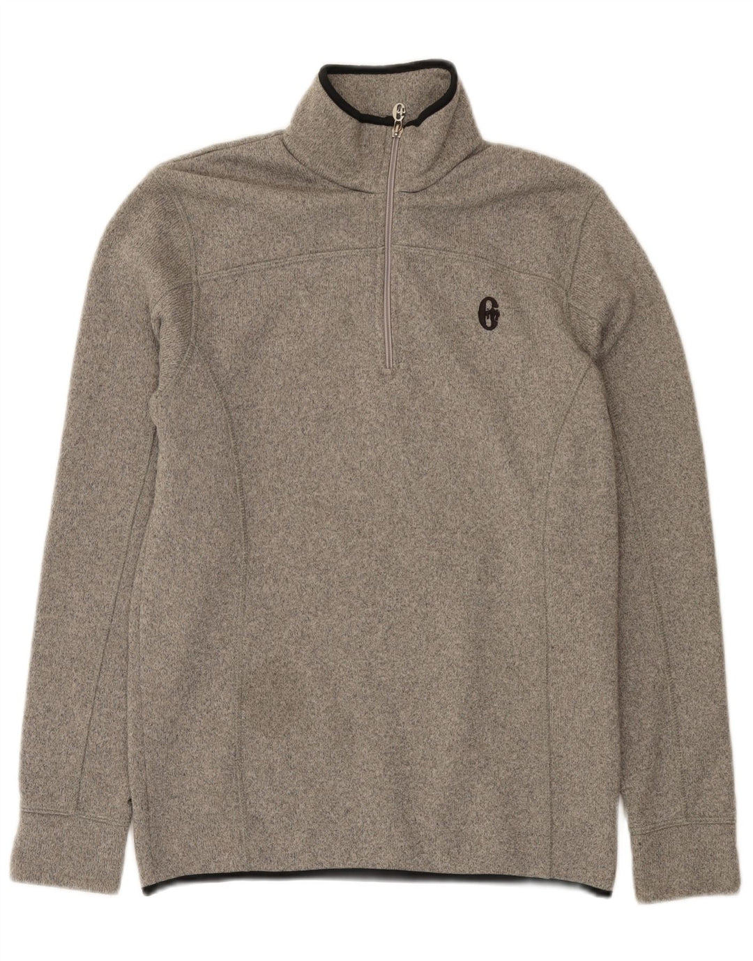 Conte of Florence Mens Zip Neck Sweatshirt Jumper Medium Grey Flecked