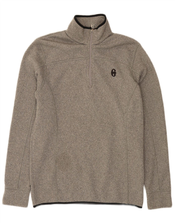 Conte of Florence Mens Zip Neck Sweatshirt Jumper Medium Grey Flecked